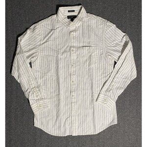 Banana Republic Classic Fit Men's White Long Sleeve Striped Button Up Size L